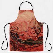 Red and brown abstract art エプロン (正面)