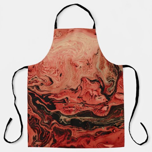 Red and brown abstract art エプロン (正面)