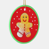 Red and Brown Gingerbread Boy Ornament セラミックオーナメント (右)