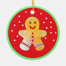 Red and Brown Gingerbread Boy Ornament