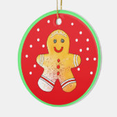 Red and Brown Gingerbread Boy Ornament セラミックオーナメント (左)