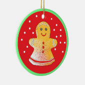 Red and Brown Gingerbread Girl Ornament セラミックオーナメント (右)