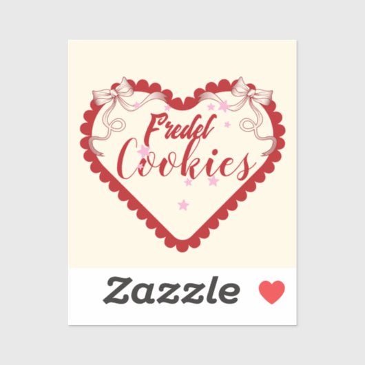 Red and Cream Custom-Cut Vinyl Sticker Design シール (シート)