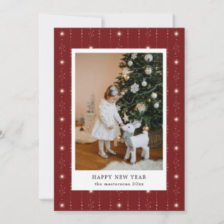 Red And Cream Stars Wallpaper Photo Holiday Card シーズンカード