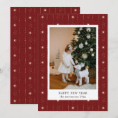 Red And Cream Stars Wallpaper Photo Holiday Card シーズンカード (正面/裏面)