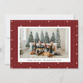Red And Cream Stars Wallpaper Photo Holiday Card シーズンカード