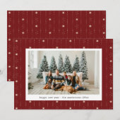 Red And Cream Stars Wallpaper Photo Holiday Card シーズンカード (正面/裏面)