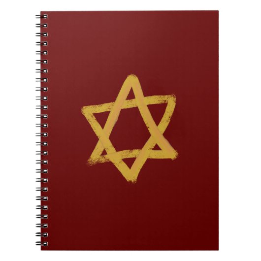 Red and Data Star of David Notebook ノートブック (正面)
