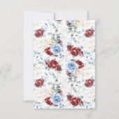 Red and Dusty Blue Floral Save the Date セーブザデート (裏面)