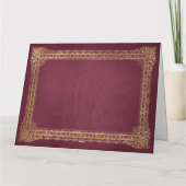 Red and Faux Gold Ornate Border Merry Christmas カード (裏面)