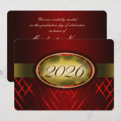 Red+and+Gold+クラスオブ2026 招待状 (正面/裏面)