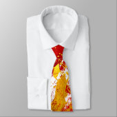 Red and Gold Abstract Strokes ネクタイ (タイ)