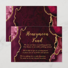 Red and Gold Agate Honeymoon Fund エンクロージャーカード