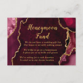 Red and Gold Agate Honeymoon Fund エンクロージャーカード (正面)