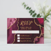 Red and Gold Agate Marble RSVP (スタンド正面)