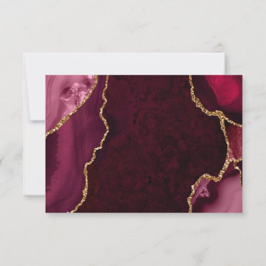 Red and Gold Agate Marble RSVP (裏面)