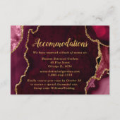 Red and Gold Agate Wedding Accommodations エンクロージャーカード (正面)