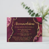 Red and Gold Agate Wedding Accommodations エンクロージャーカード (スタンド正面)