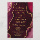 Red and Gold Agate Wedding Program プログラム (正面)