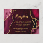 Red and Gold Agate Wedding Reception エンクロージャーカード (正面)