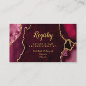 Red and Gold Agate Wedding Registry エンクロージャーカード (正面)