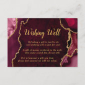 Red and Gold Agate Wedding Wishing Well エンクロージャーカード (正面)
