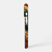 red and gold and dark green glitter marble iPhoneケース (左側面)