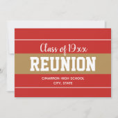 Red and Gold Any Year School Reunion Invitation 招待状 (正面)