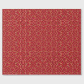 Red and Gold Arabesque Wrapping Paper (Roll) ラッピングペーパー (フラット)