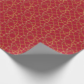 Red and Gold Arabesque Wrapping Paper (Roll) ラッピングペーパー (角)