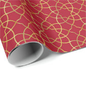 Red and Gold Arabesque Wrapping Paper (Roll) ラッピングペーパー (ロールコーナー)