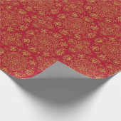 Red and Gold Arabesque Wrapping Paper (Roll) ラッピングペーパー (角)