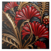 Red and Gold Art Deco  タイル (正面)