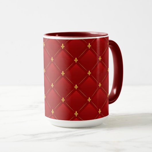 Red and gold art nouveau design マグカップ (正面右)