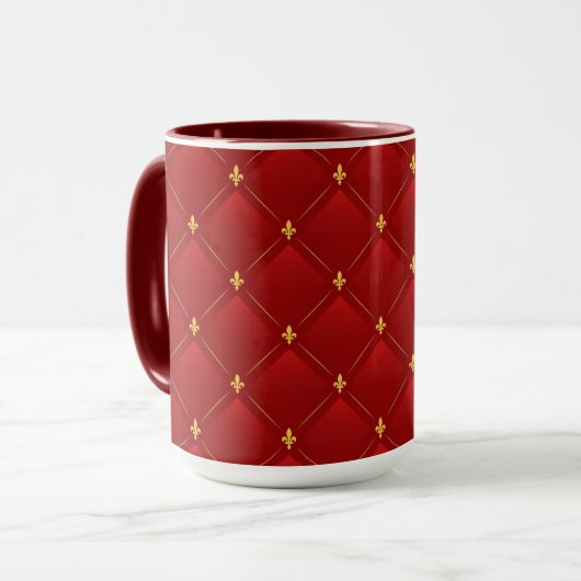 Red and gold art nouveau design マグカップ (正面左)