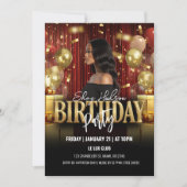Red and Gold Birthday Party Invitation 招待状 (正面)