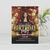 Red and Gold Birthday Party Invitation 招待状 (スタンド正面)