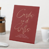 Red and Gold Cards and Gifts Bridal Shower 台座サイン (インサイチュ)