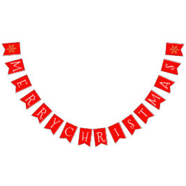 Red and Gold Christmas  バンティングフラッグ