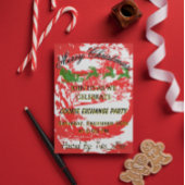 Red and Gold Christmas Cookie/Dinner Party 招待状