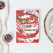 Red and Gold Christmas Cookie/Dinner Party 招待状