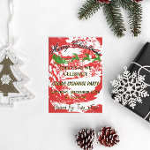 Red and Gold Christmas Cookie/Dinner Party 招待状