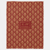 Red and Gold Christmas Custom Throw Blanket Gift フリースブランケット (正面)