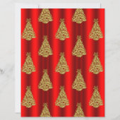 Red and Gold Christmas Trees Scrapbook Paper (正面)