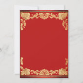 Red and gold elephants Indian wedding mehndi 招待状 (裏面)