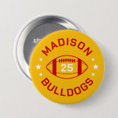 Red and Gold Football Player Jersey Number 缶バッジ (正面&裏面)