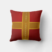 Red and Gold Gift Wrapped Merry Christmas Design クッション (裏面)