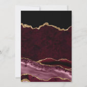 Red and Gold Glitter Agate 21st Birthday 招待状 (裏面)