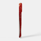 Red and Gold Glitter Dripping iPhone 15ケース (右側面)