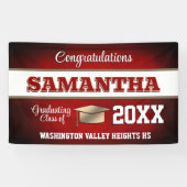 Red and Gold Graduation Party 横断幕 (横)